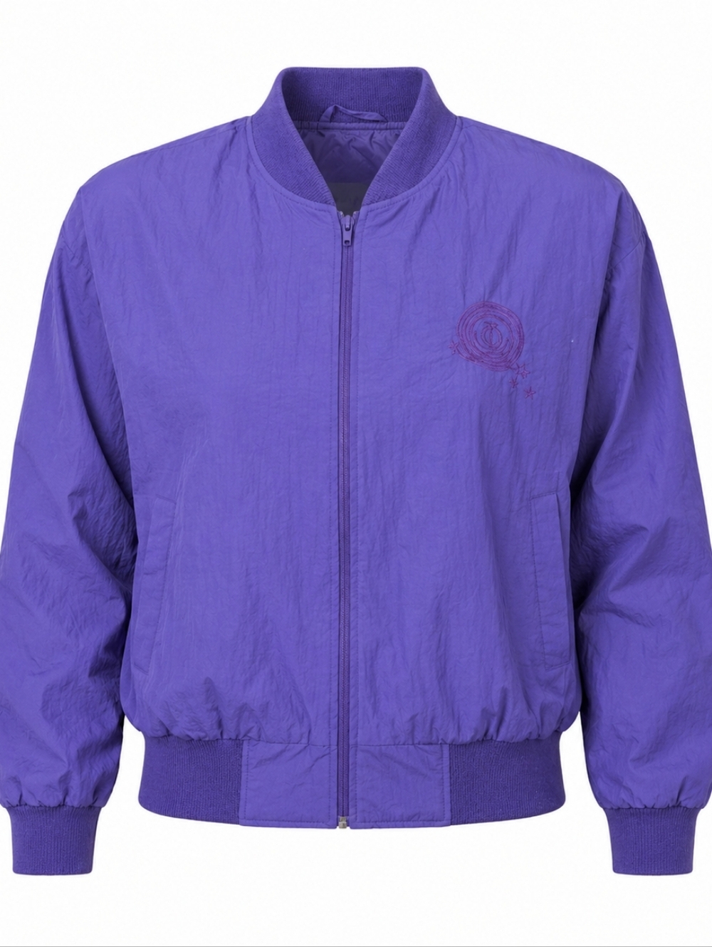 Vintage London Towne Full Zip Purple Windbreaker Oversized Bomber Jacket Size M